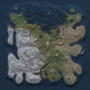 Thumbnail Rust Map: Procedural Map, Size: 3750, Seed: 699267302, 16 Monuments