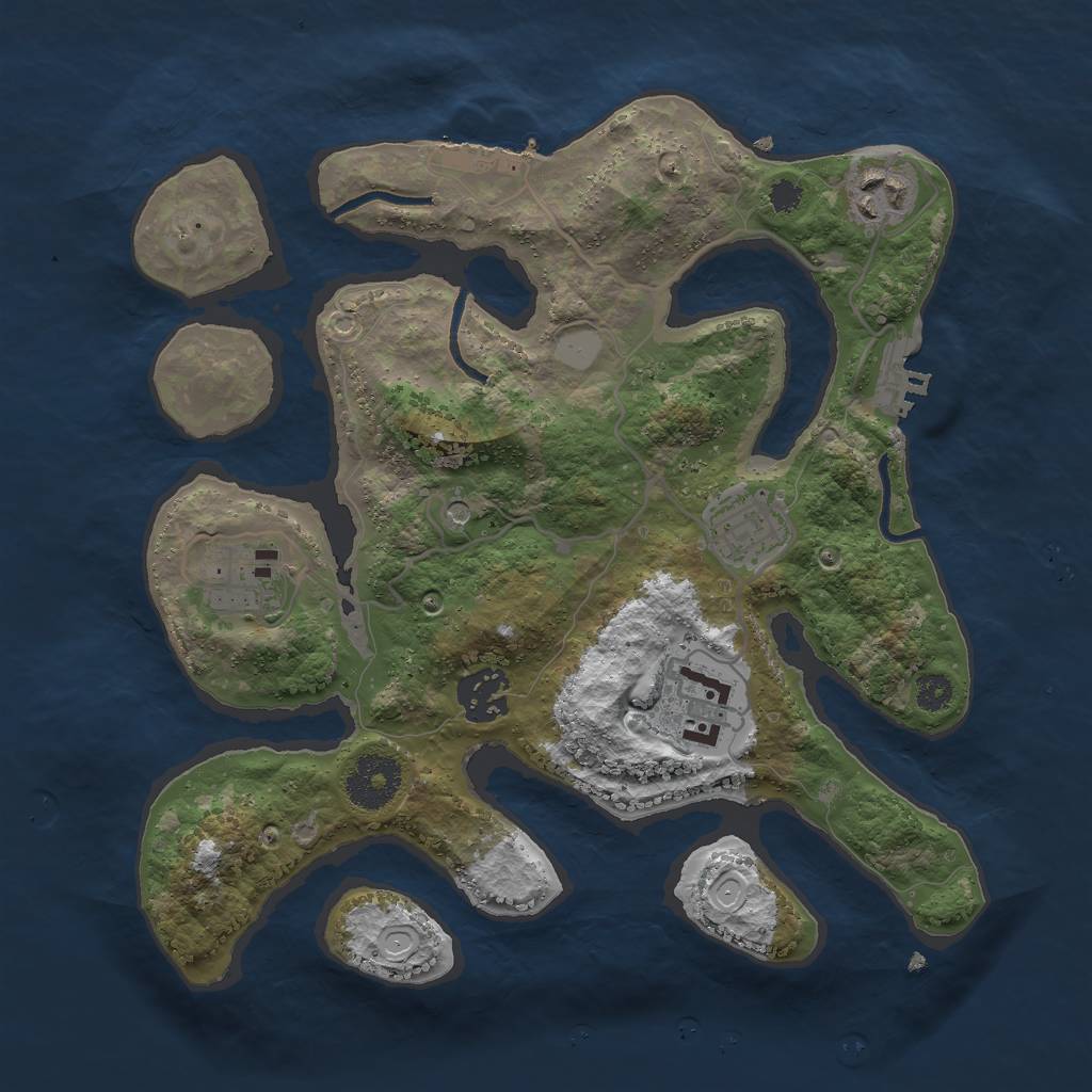 Rust Map: Procedural Map, Size: 3000, Seed: 962849572, 13 Monuments