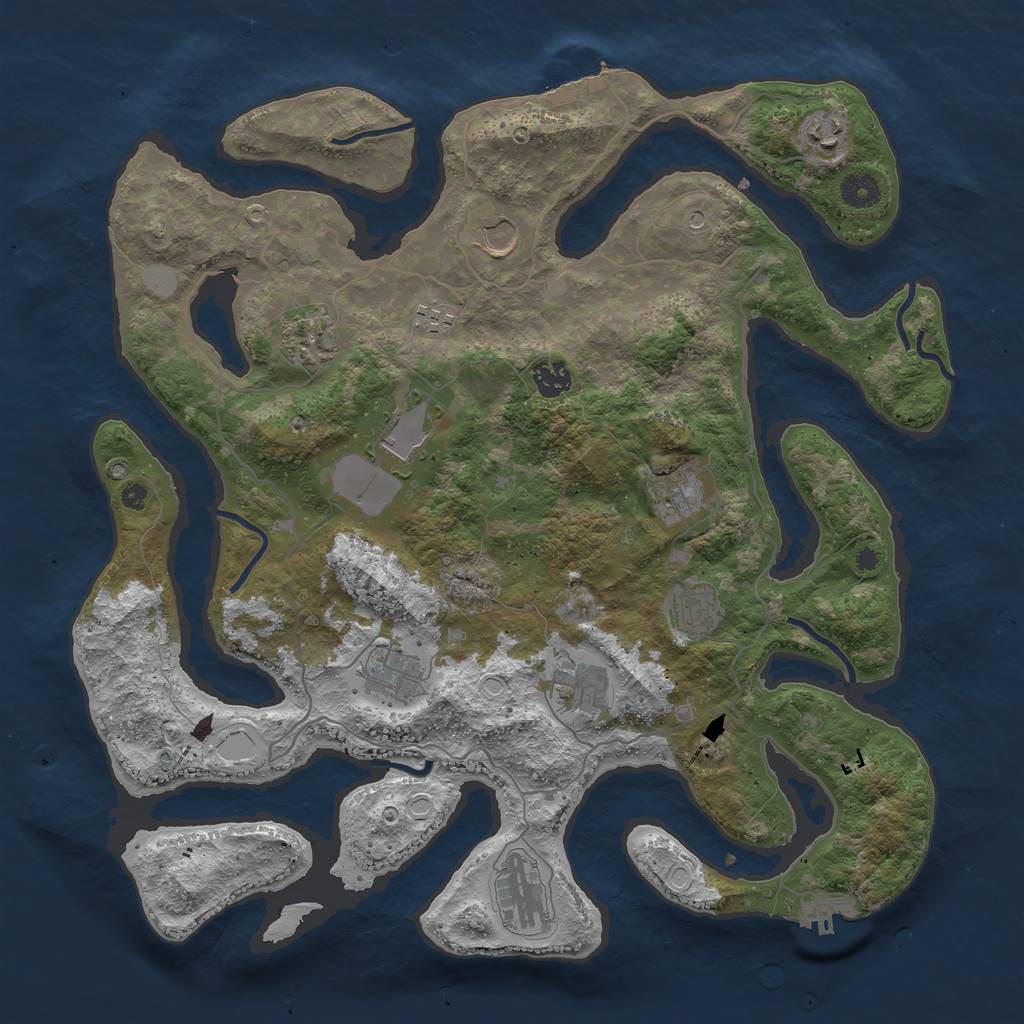 Rust Map: Procedural Map, Size: 4050, Seed: 1835412714, 19 Monuments
