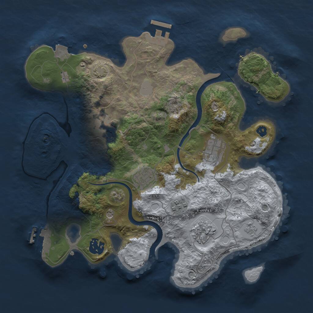 Rust Map: Procedural Map, Size: 3000, Seed: 912269069, 12 Monuments