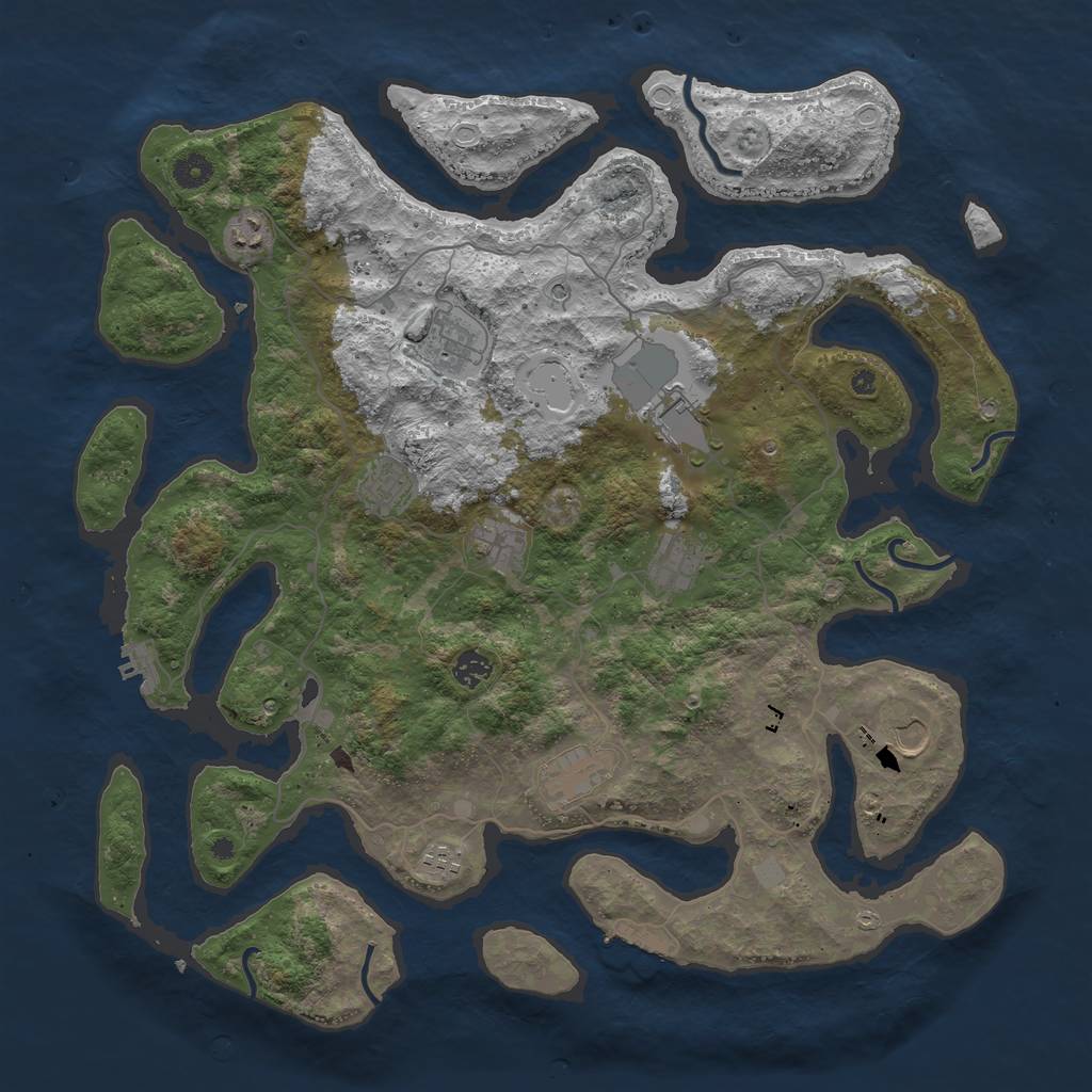 Rust Map: Procedural Map, Size: 4400, Seed: 25814736, 18 Monuments
