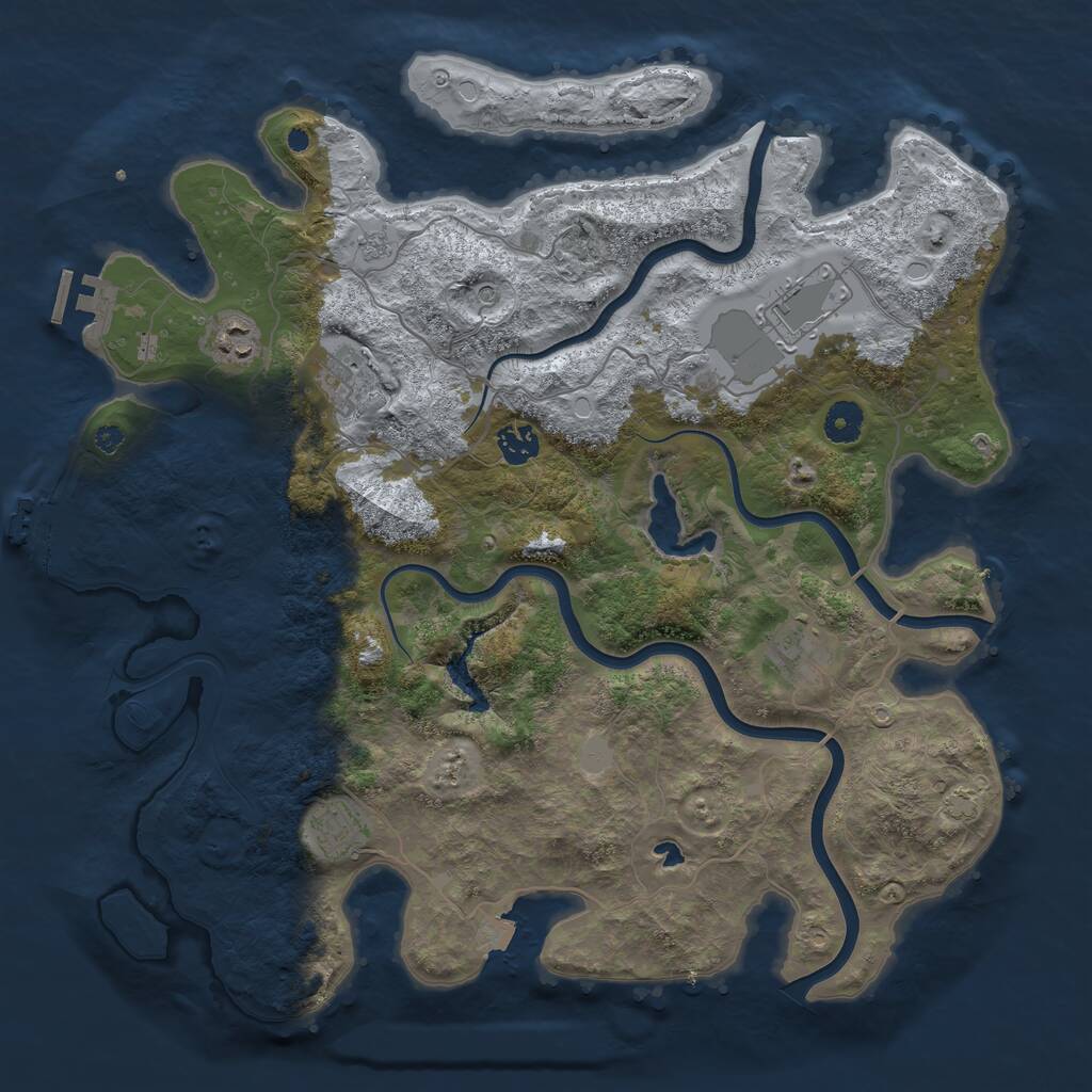 Rust Map: Procedural Map, Size: 4016, Seed: 1, 12 Monuments