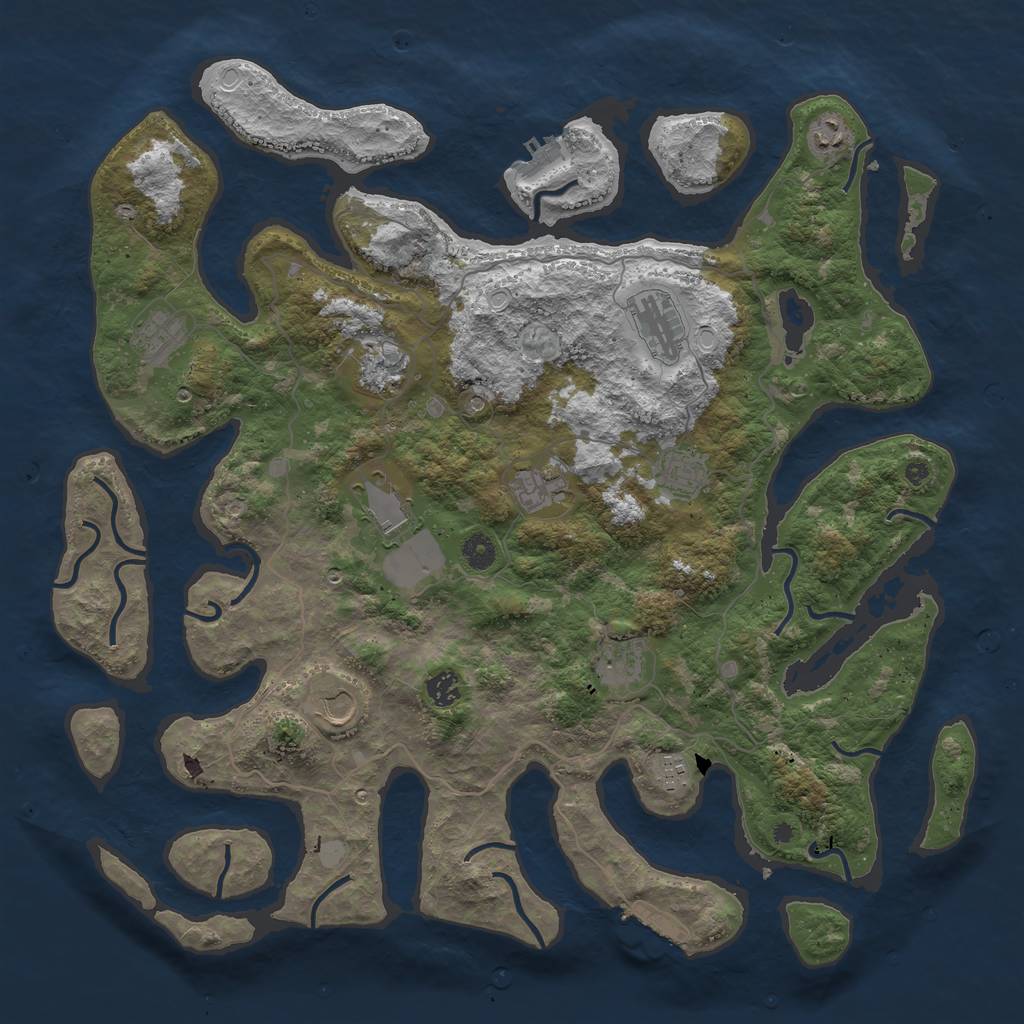 Rust Map: Procedural Map, Size: 4500, Seed: 421, 19 Monuments