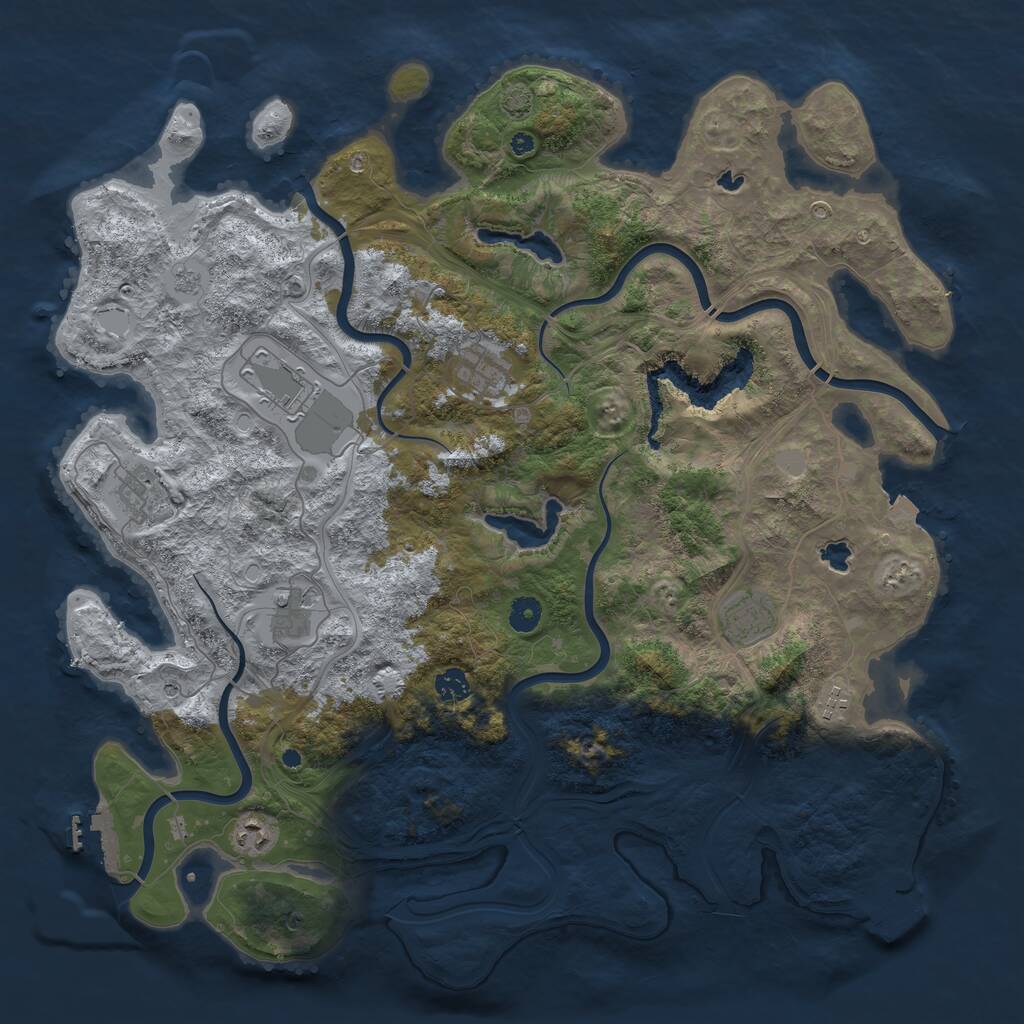 Rust Map: Procedural Map, Size: 4500, Seed: 248424346, 14 Monuments