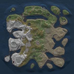 Thumbnail Rust Map: Procedural Map, Size: 3500, Seed: 1591785700, 17 Monuments