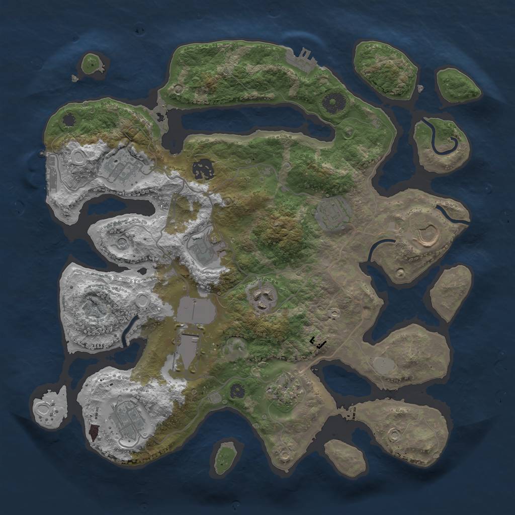 Rust Map: Procedural Map, Size: 3500, Seed: 1591785700, 17 Monuments