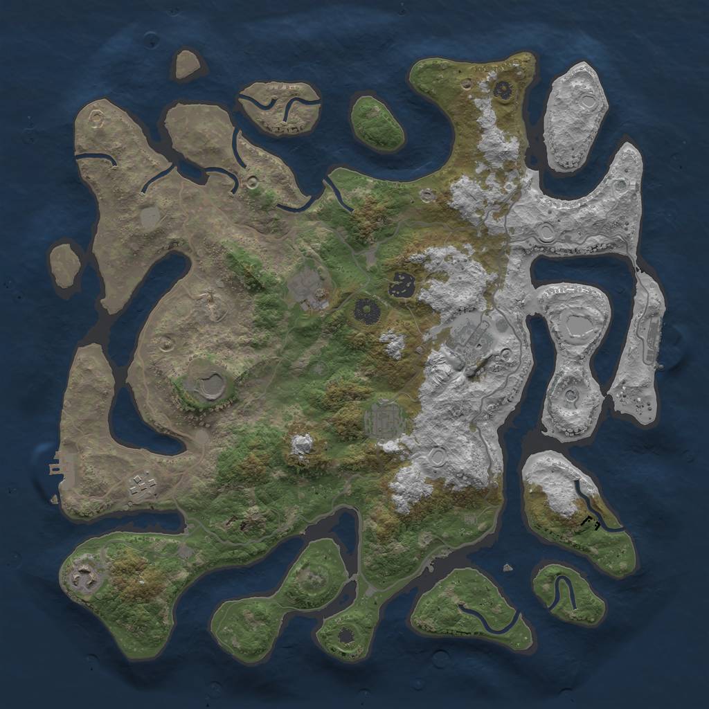 Rust Map: Procedural Map, Size: 4000, Seed: 6835, 15 Monuments