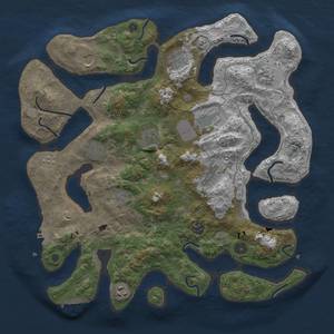 Thumbnail Rust Map: Procedural Map, Size: 4000, Seed: 668303532, 19 Monuments