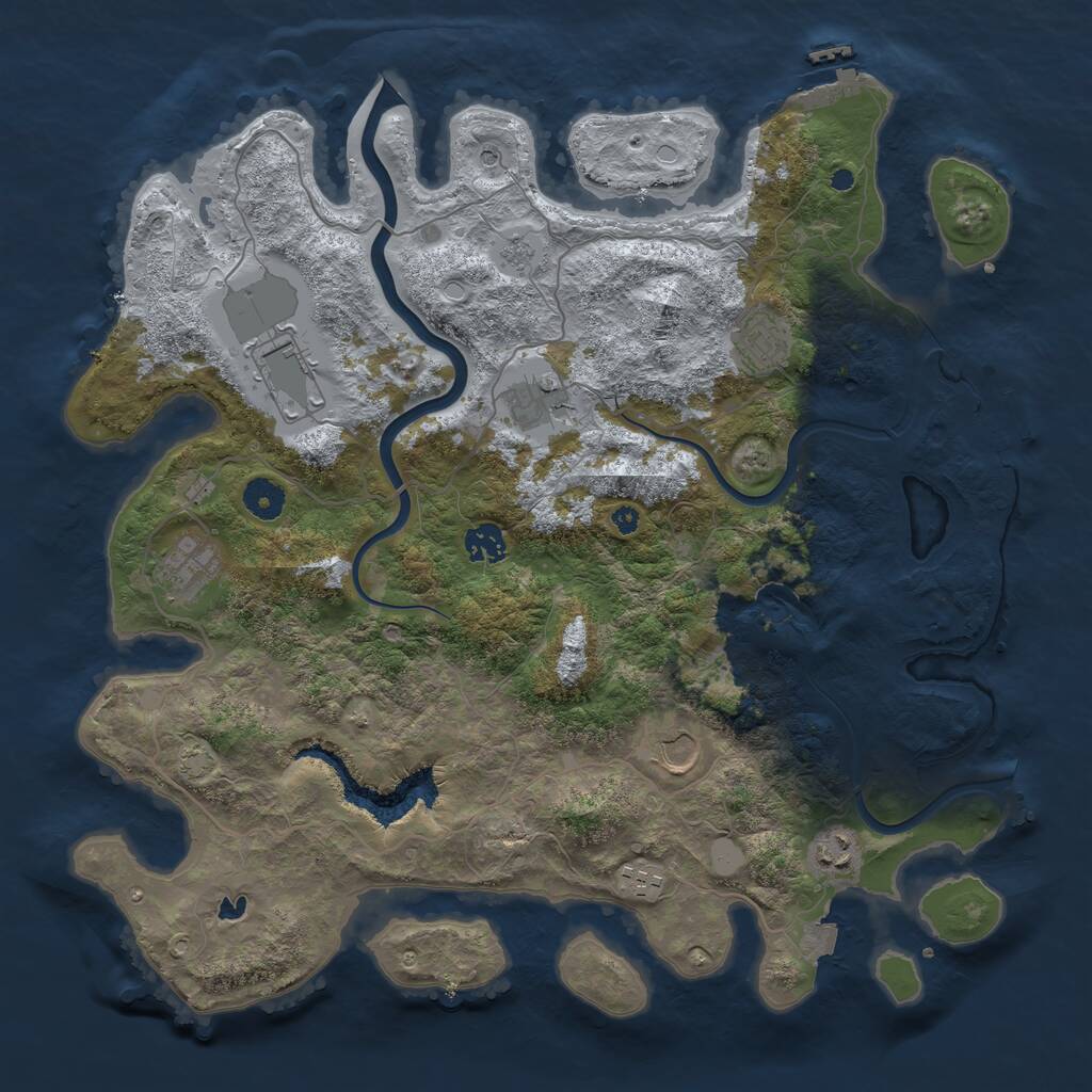 Rust Map: Procedural Map, Size: 4000, Seed: 2068924035, 14 Monuments