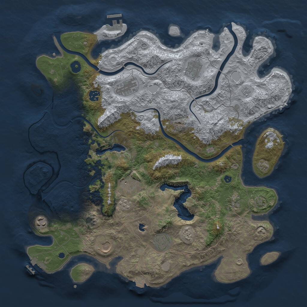Rust Map: Procedural Map, Size: 4145, Seed: 13825, 15 Monuments