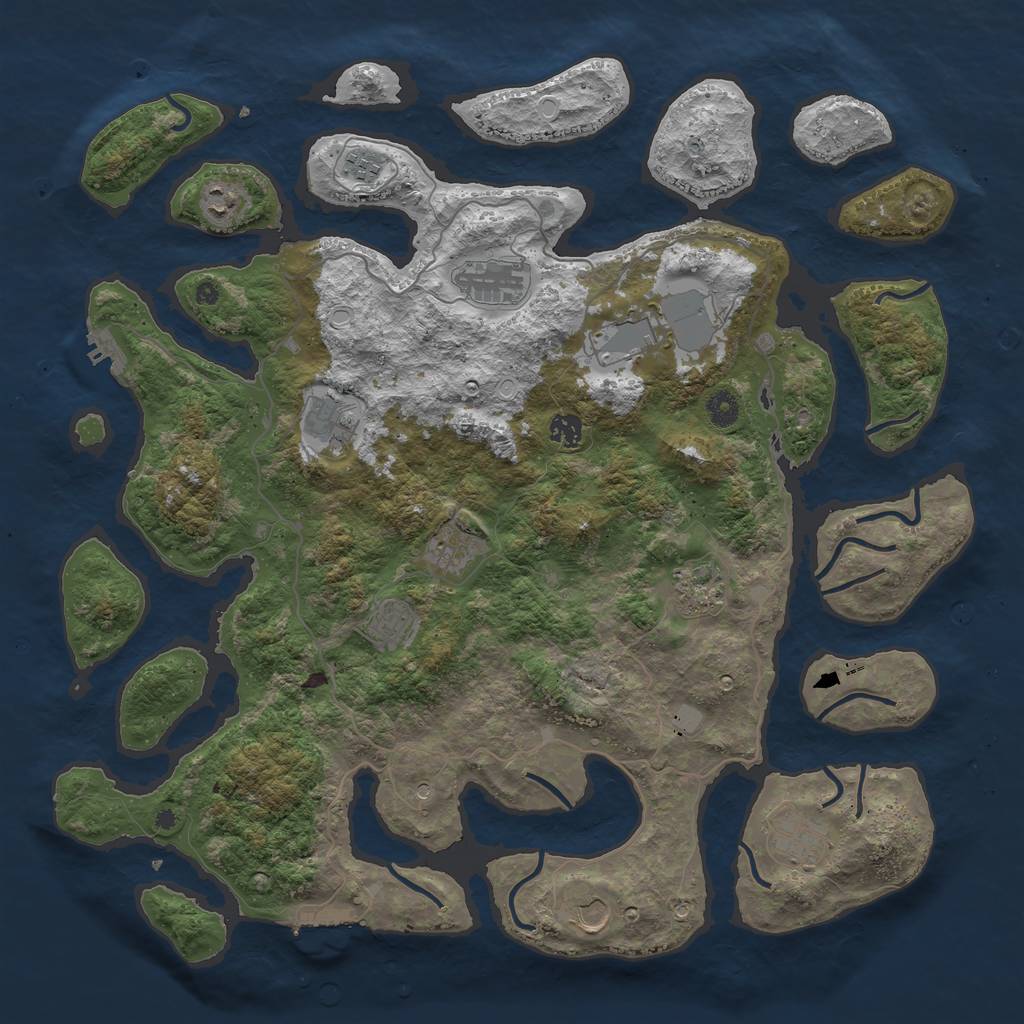 Rust Map: Procedural Map, Size: 4500, Seed: 1915748059, 19 Monuments