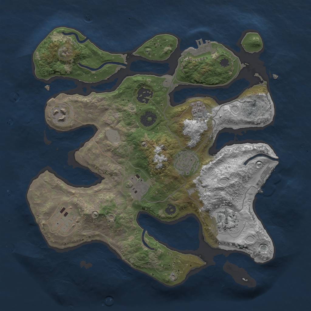 Rust Map: Procedural Map, Size: 3000, Seed: 434315297, 14 Monuments