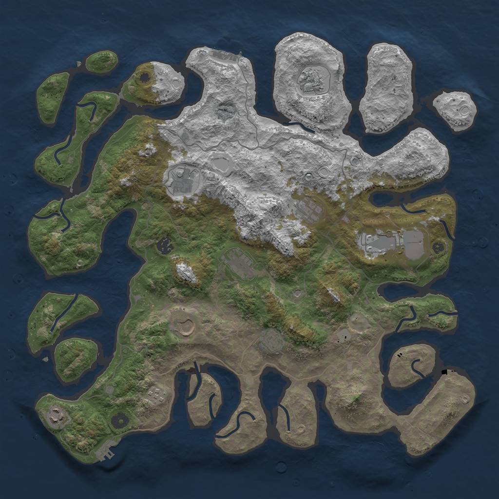 Rust Map: Procedural Map, Size: 4500, Seed: 125505, 18 Monuments