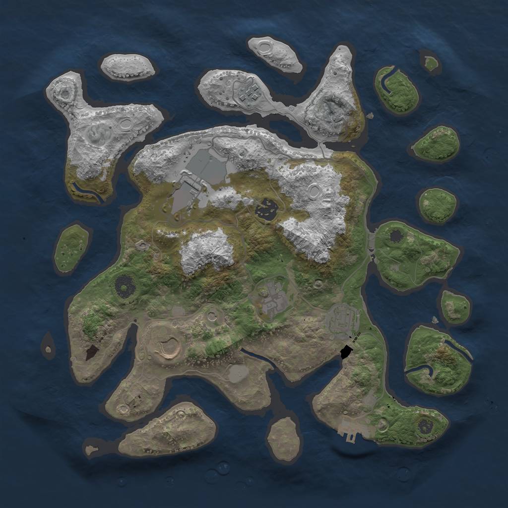 Rust Map: Procedural Map, Size: 3500, Seed: 156969649, 13 Monuments