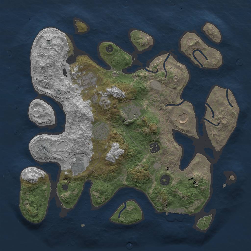 Rust Map: Procedural Map, Size: 3500, Seed: 559854, 12 Monuments
