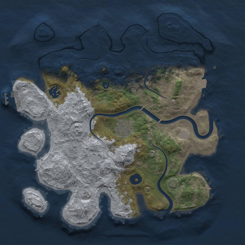 Rust Map: Procedural Map, Size: 3200, Seed: 146555093, 7 Monuments