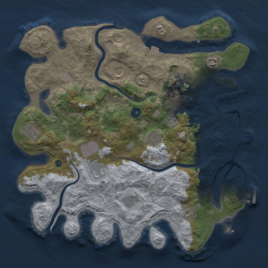 Rust Map: Procedural Map, Size: 3850, Seed: 1614927875, 14 Monuments