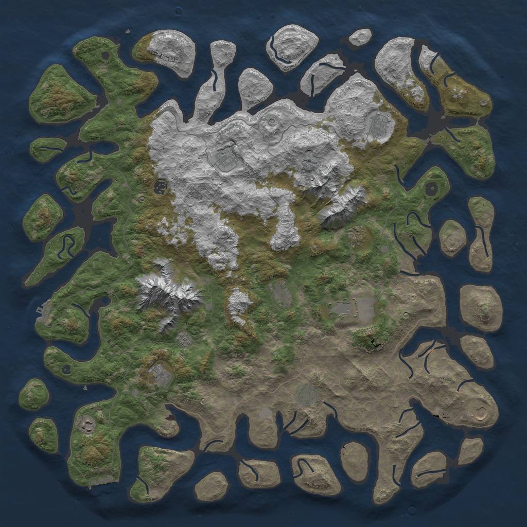 Rust Map: Procedural Map, Size: 5880, Seed: 58771472, 19 Monuments