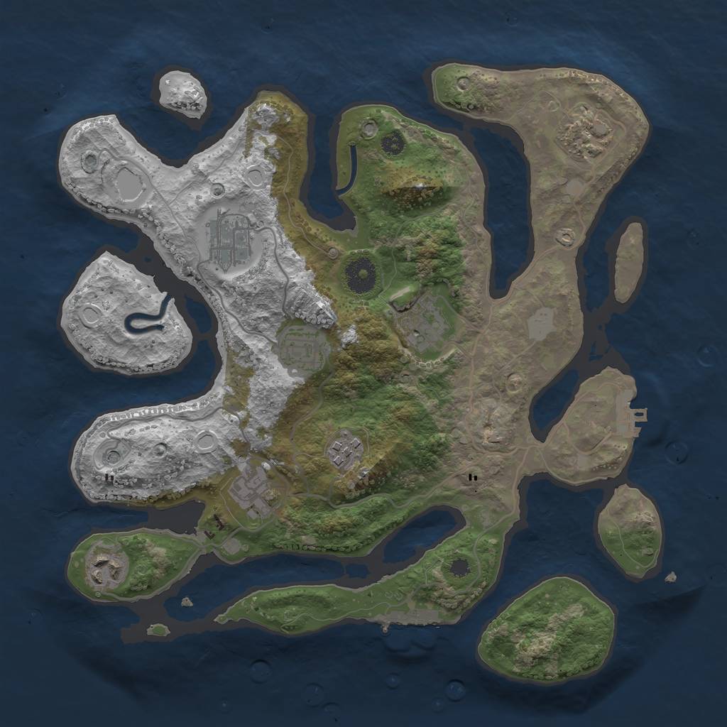 Rust Map: Procedural Map, Size: 3300, Seed: 12667, 15 Monuments