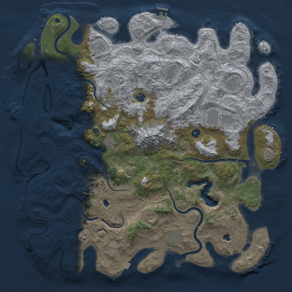 Rust Map: Procedural Map, Size: 5000, Seed: 107922011, 16 Monuments