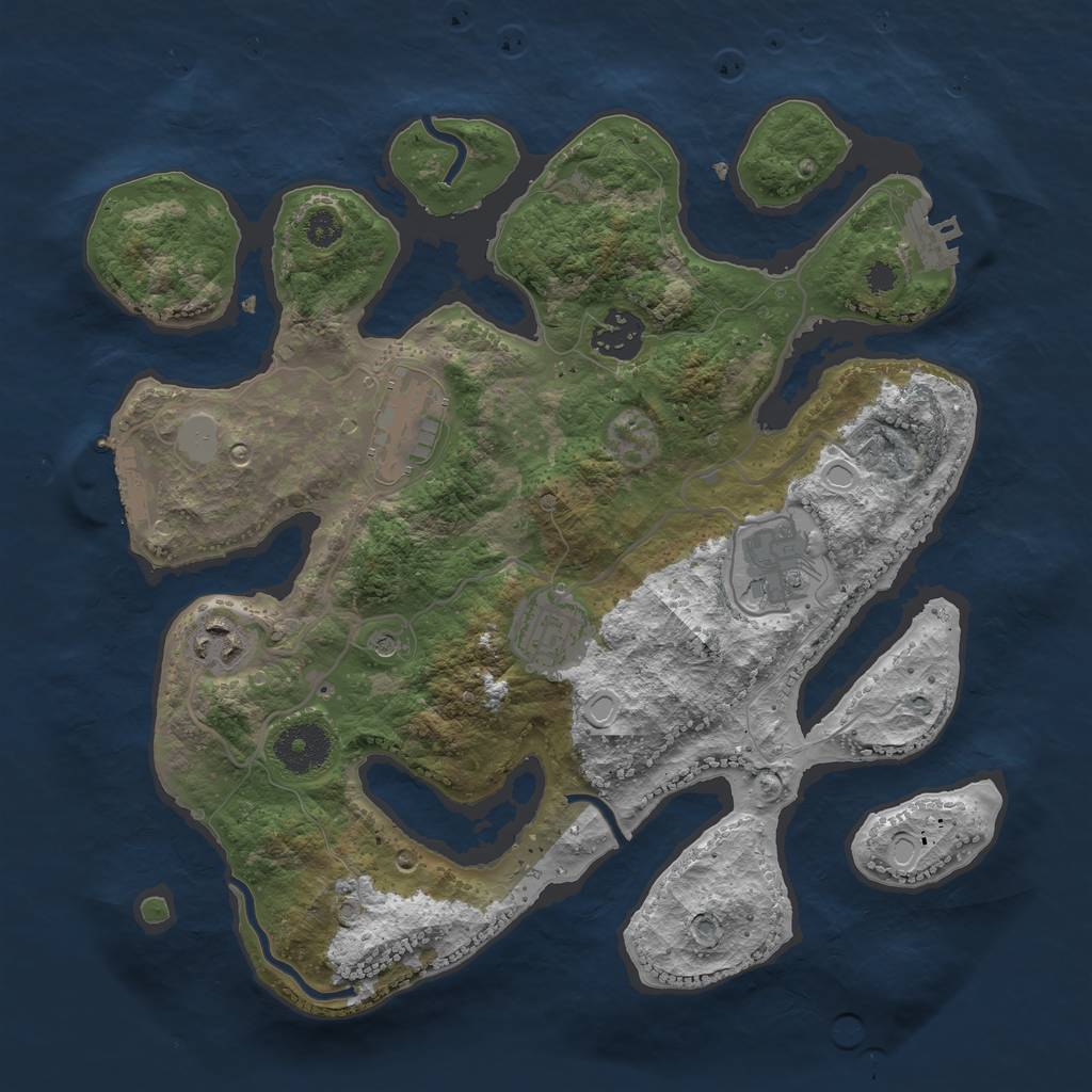 Rust Map: Procedural Map, Size: 3200, Seed: 4654646, 13 Monuments