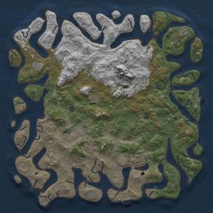 Thumbnail Rust Map: Procedural Map, Size: 6000, Seed: 6746, 19 Monuments