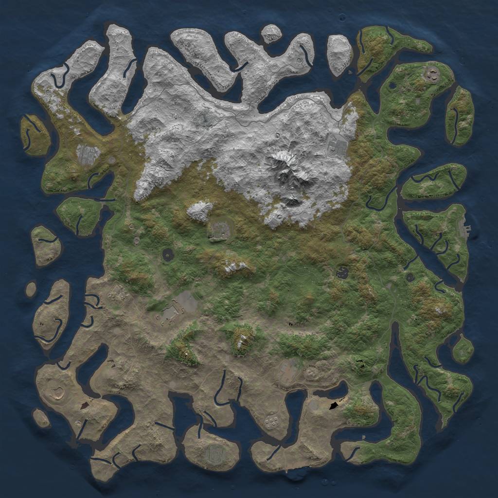 Rust Map: Procedural Map, Size: 6000, Seed: 6746, 19 Monuments