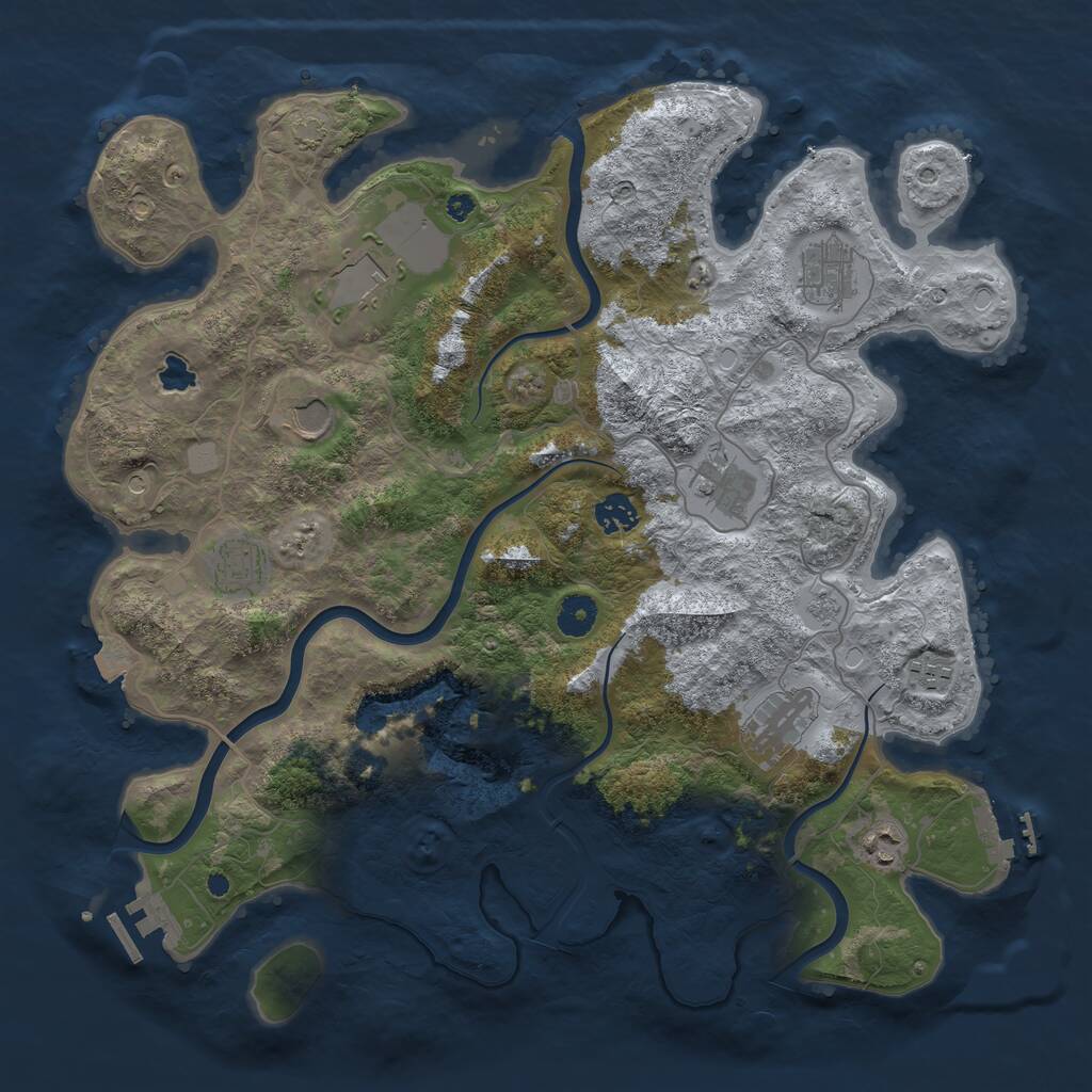 Rust Map: Procedural Map, Size: 4000, Seed: 377334325, 15 Monuments