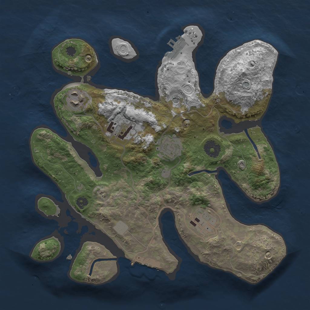 Rust Map: Procedural Map, Size: 2800, Seed: 3088, 12 Monuments