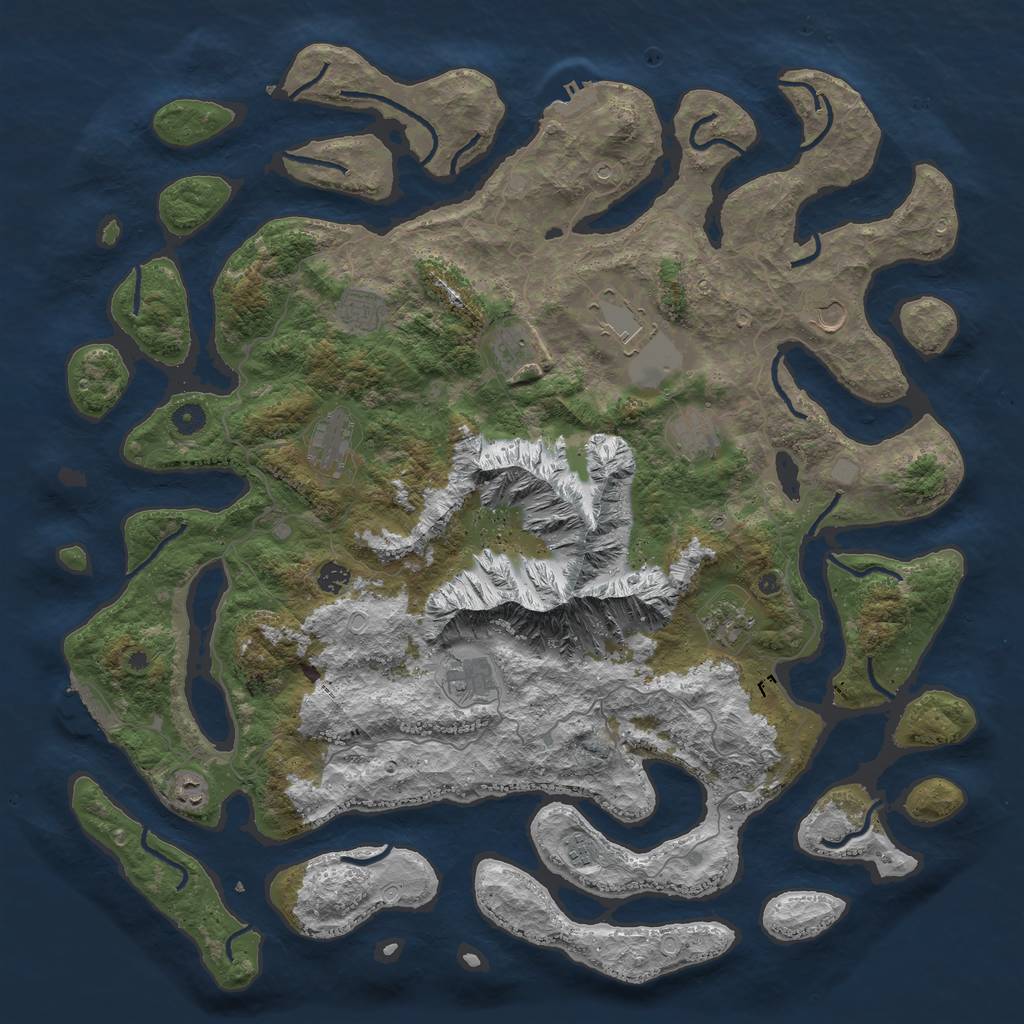 Rust Map: Procedural Map, Size: 5000, Seed: 1238167183, 19 Monuments
