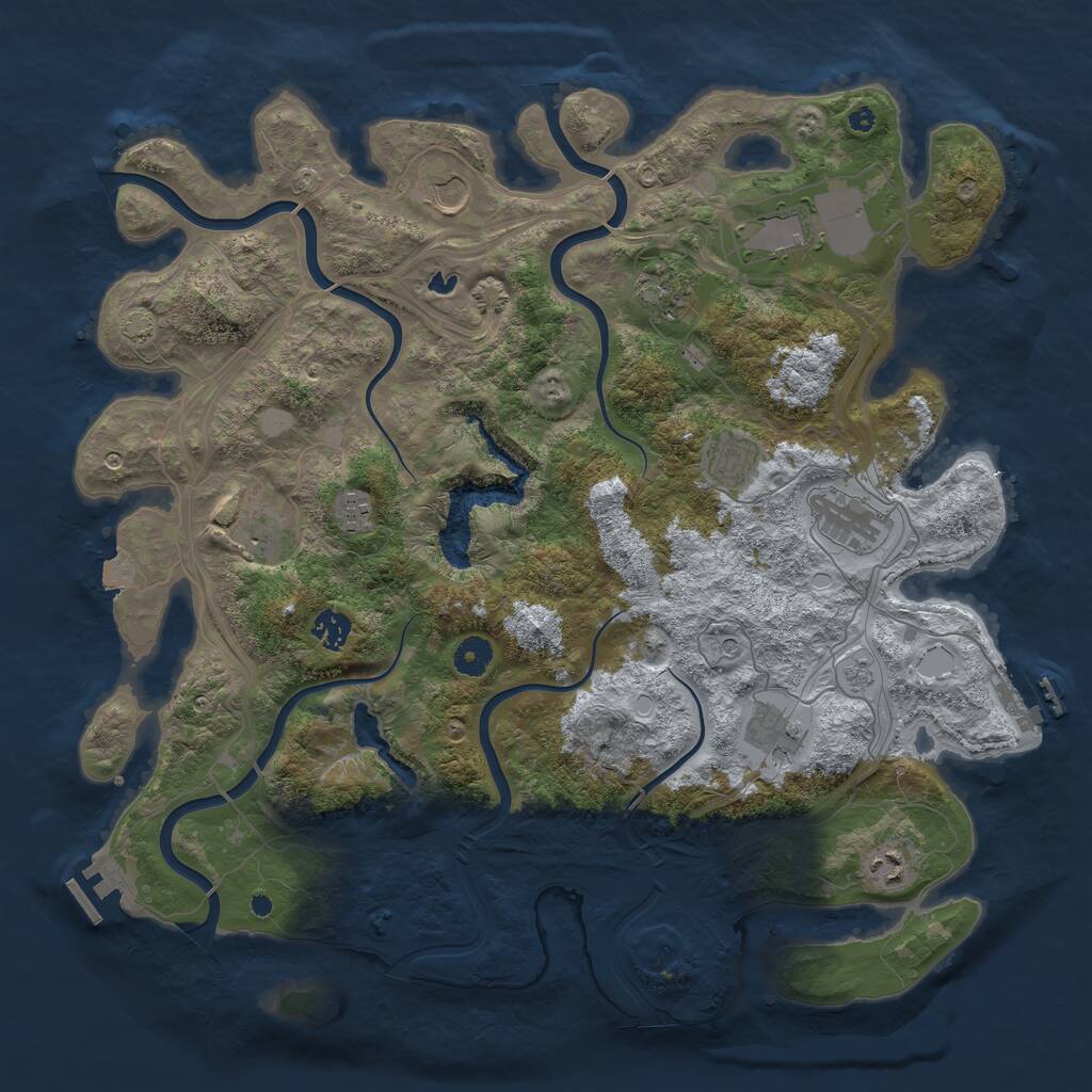 Rust Map: Procedural Map, Size: 4250, Seed: 1636533694, 16 Monuments