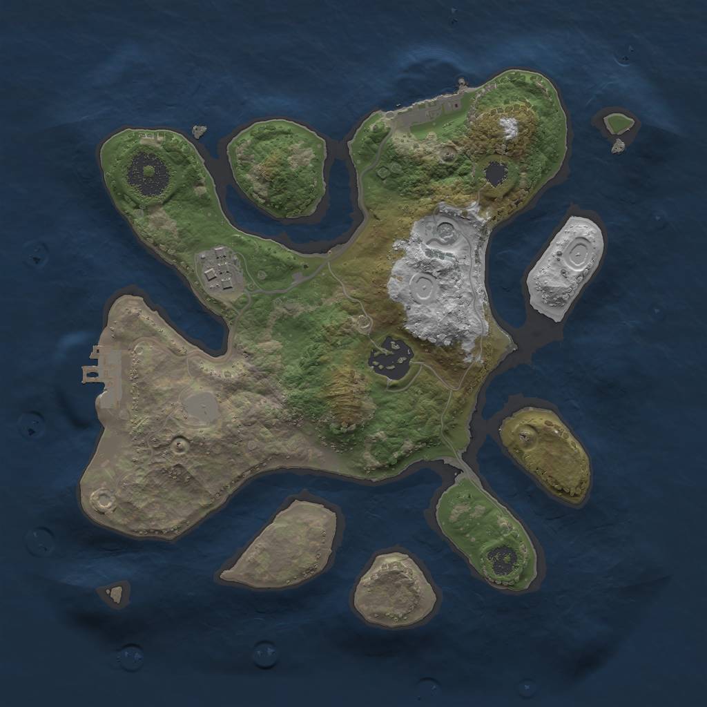 Rust Map: Procedural Map, Size: 2500, Seed: 47729427, 10 Monuments