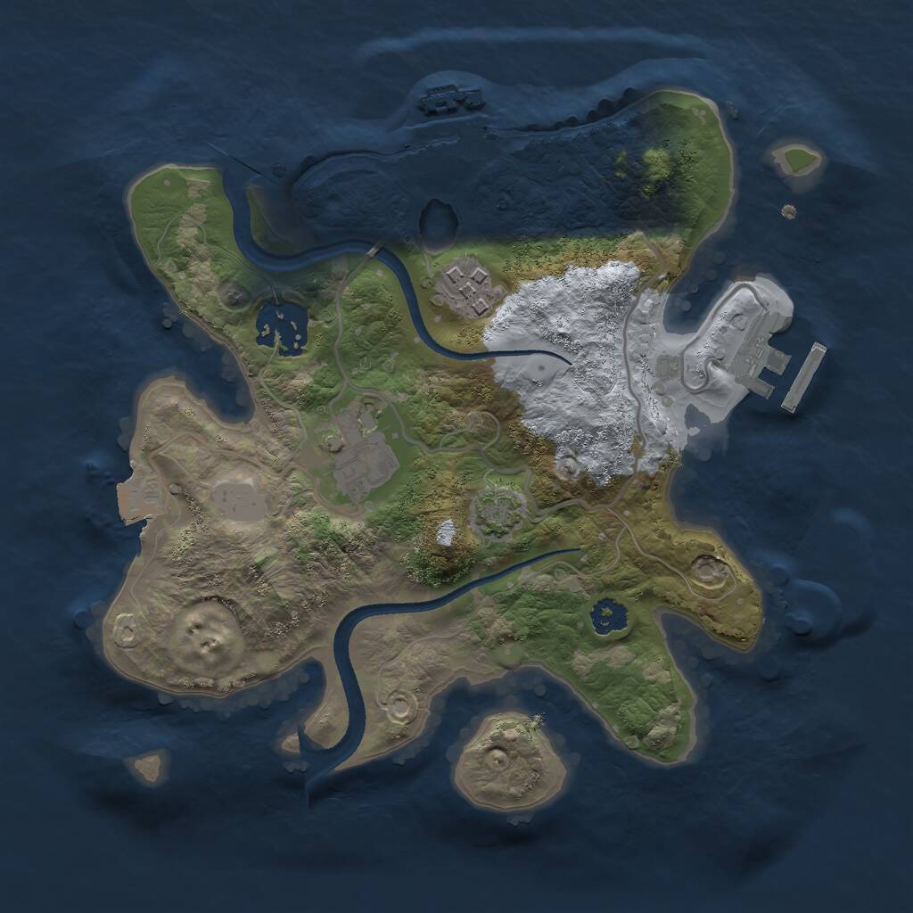 Rust Map: Procedural Map, Size: 2500, Seed: 47729427, 7 Monuments