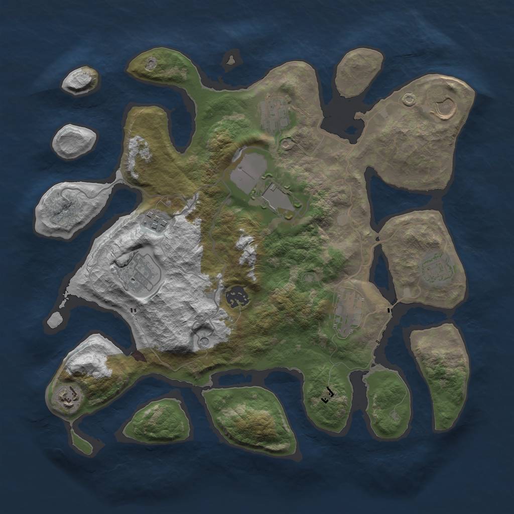 Rust Map: Barren, Size: 3500, Seed: 5122021, 12 Monuments
