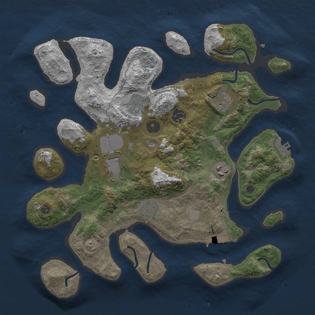 Rust Map: Procedural Map, Size: 3500, Seed: 246285986, 15 Monuments