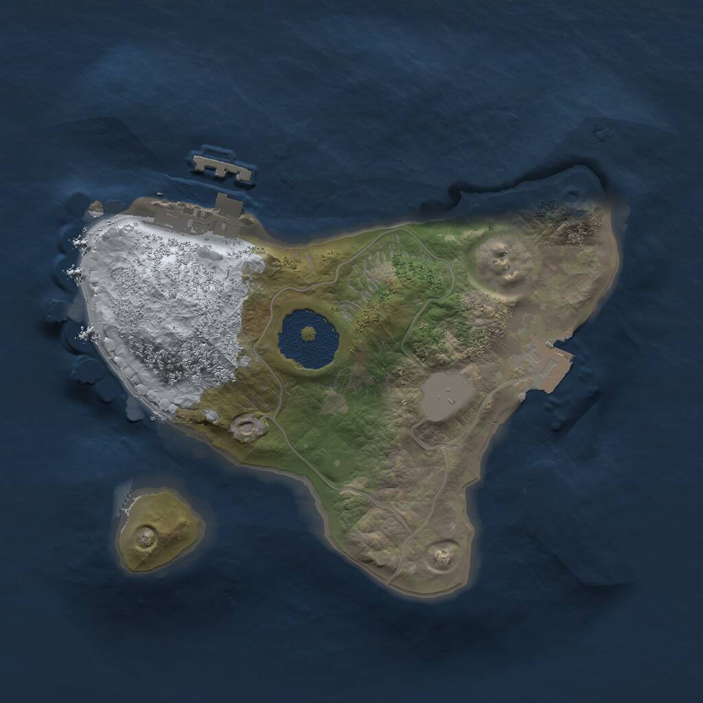 Rust Map: Procedural Map, Size: 1800, Seed: 25000, 2 Monuments