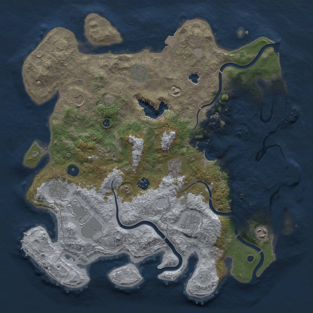 Rust Map: Procedural Map, Size: 4050, Seed: 1819773316, 16 Monuments