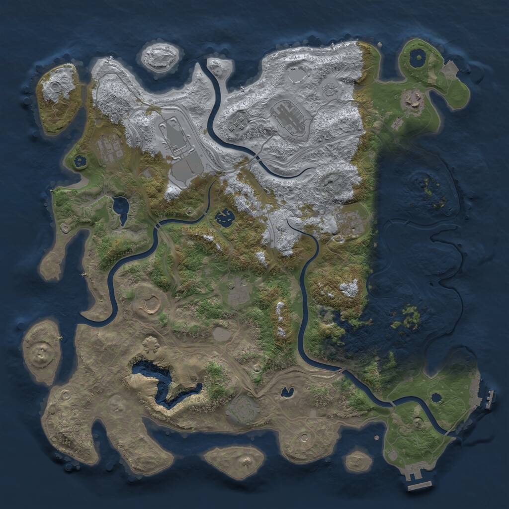 Rust Map: Procedural Map, Size: 4250, Seed: 1023181479, 16 Monuments