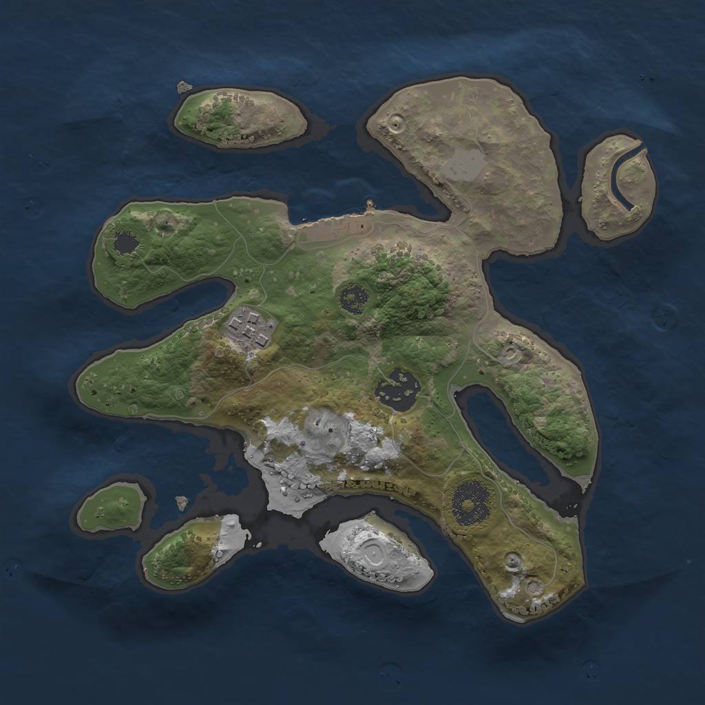 Rust Map: Procedural Map, Size: 2500, Seed: 856446942, 8 Monuments