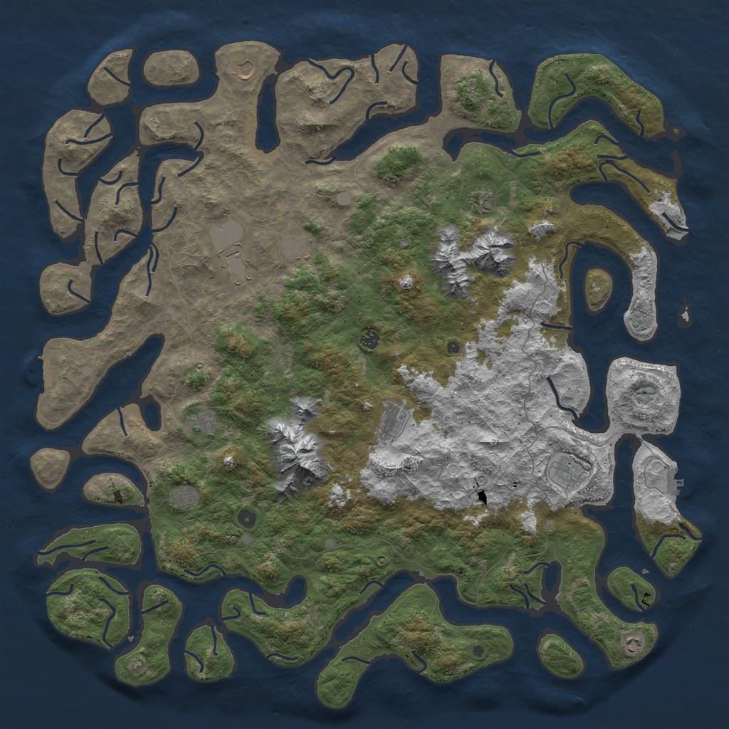 Rust Map: Procedural Map, Size: 6000, Seed: 5163339, 19 Monuments