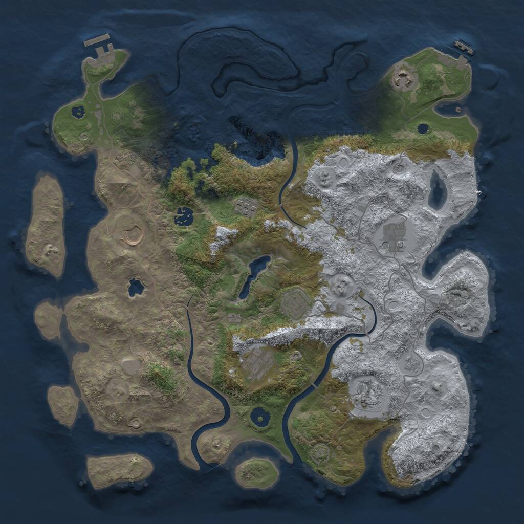 Rust Map: Procedural Map, Size: 4000, Seed: 14585, 14 Monuments