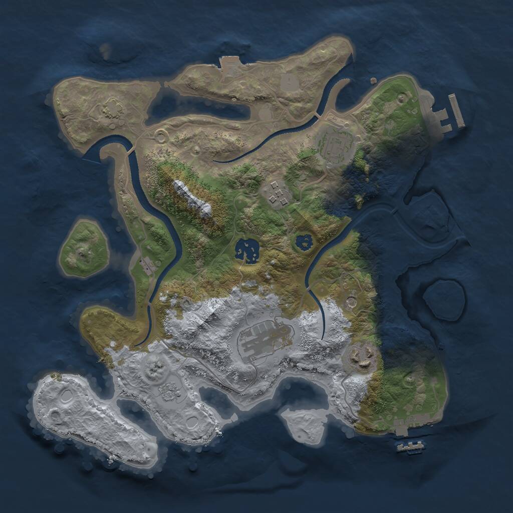 Rust Map: Procedural Map, Size: 3000, Seed: 617099, 11 Monuments