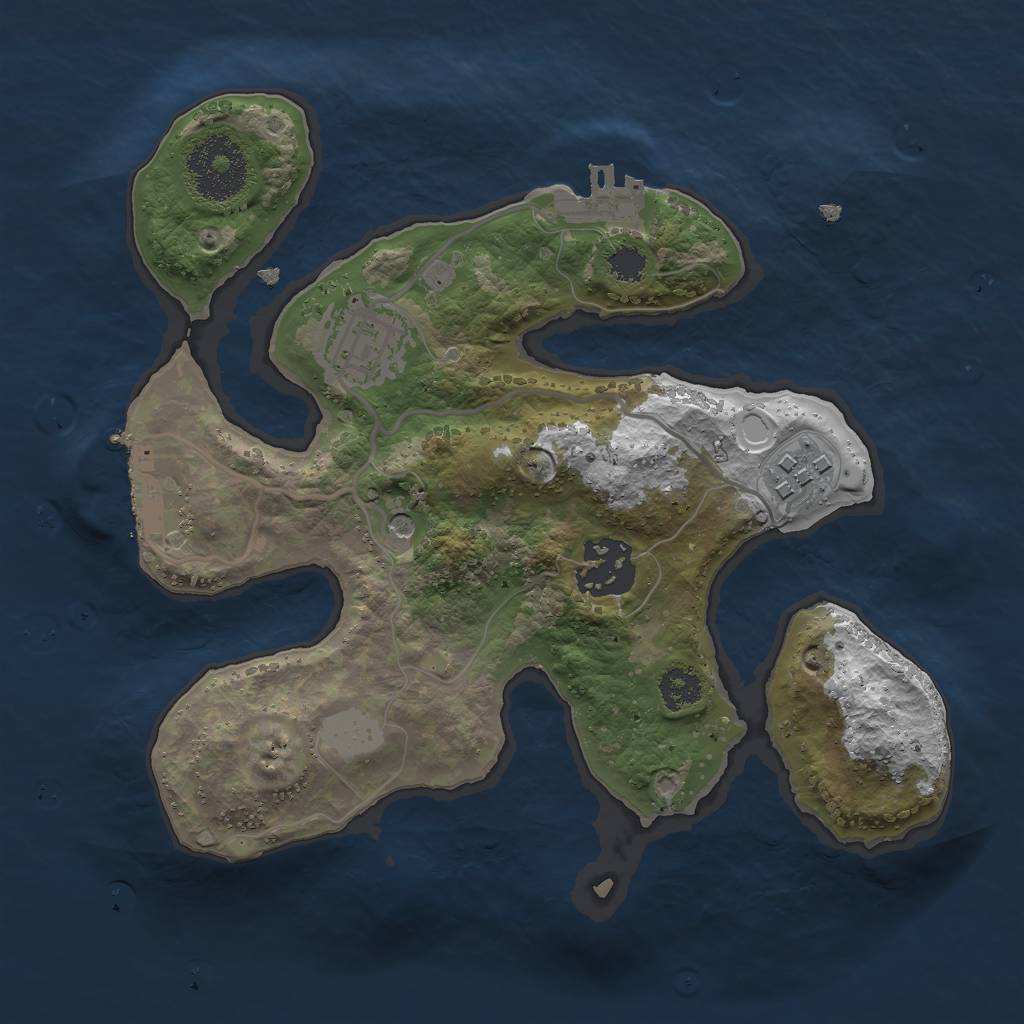 Rust Map: Procedural Map, Size: 2500, Seed: 1445712030, 11 Monuments