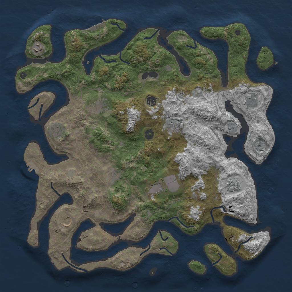 Rust Map: Procedural Map, Size: 4500, Seed: 1444104432, 19 Monuments