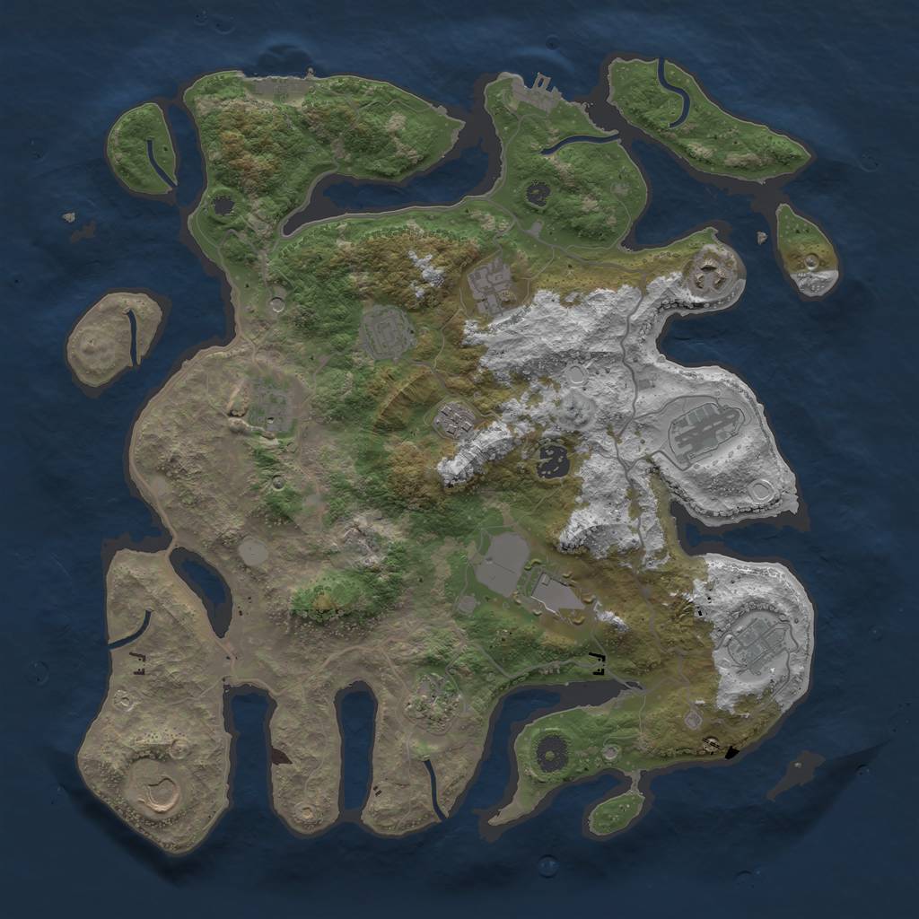 Rust Map: Procedural Map, Size: 4000, Seed: 56423927, 19 Monuments