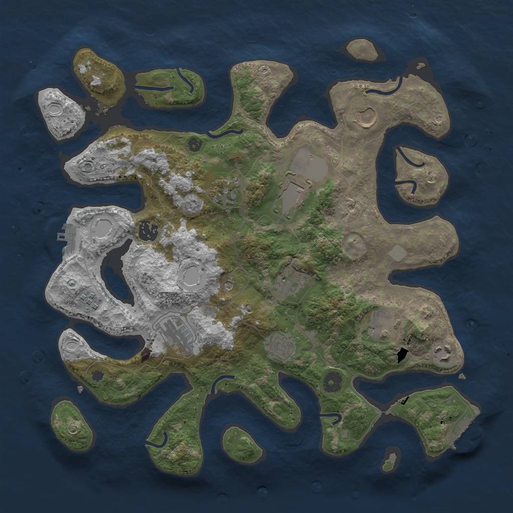 Rust Map: Procedural Map, Size: 3800, Seed: 99999989, 18 Monuments