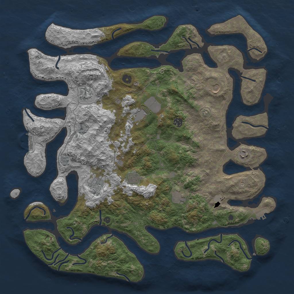 Rust Map: Procedural Map, Size: 4700, Seed: 4748, 17 Monuments