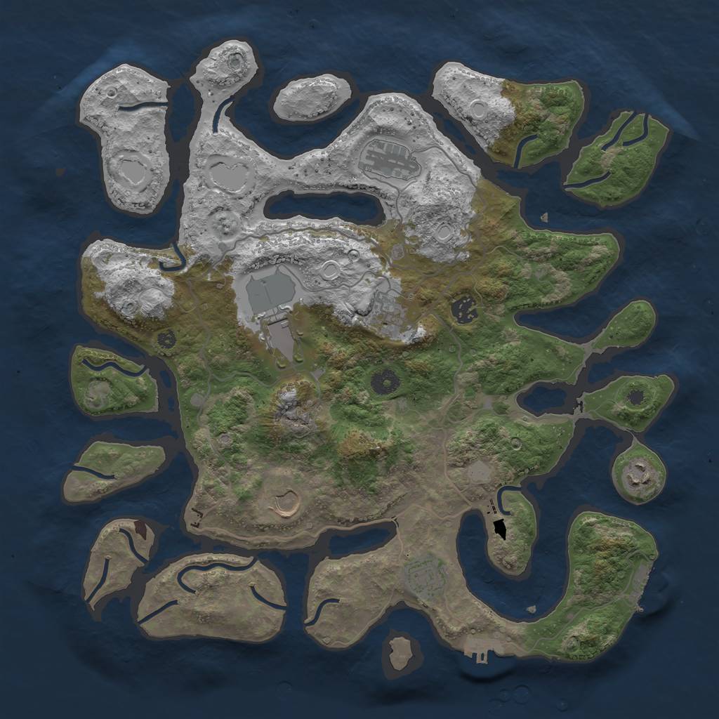 Rust Map: Procedural Map, Size: 4000, Seed: 45515, 14 Monuments