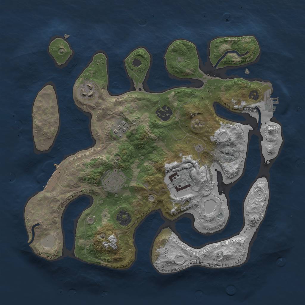 Rust Map: Procedural Map, Size: 3000, Seed: 87395191, 12 Monuments