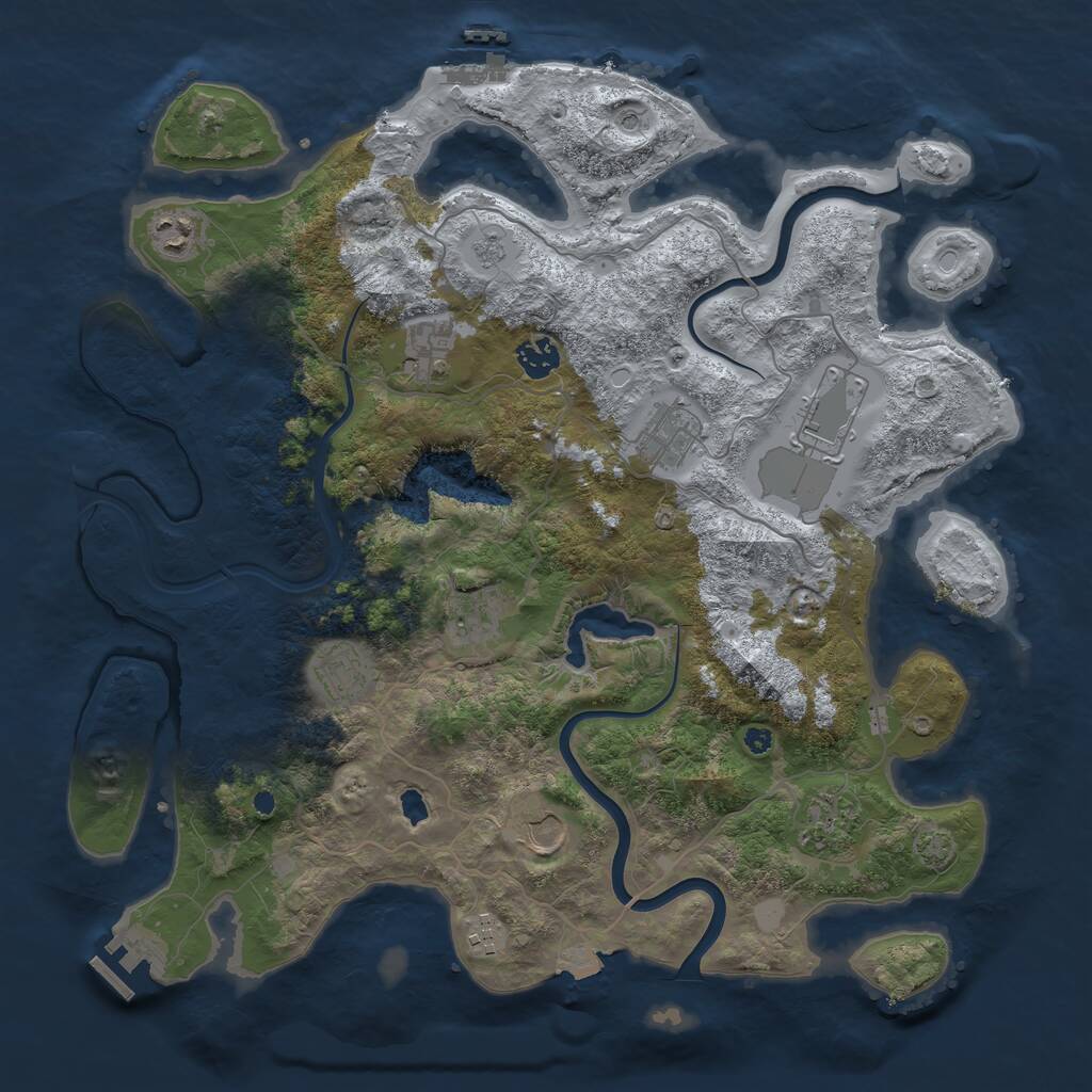 Rust Map: Procedural Map, Size: 4000, Seed: 547, 16 Monuments